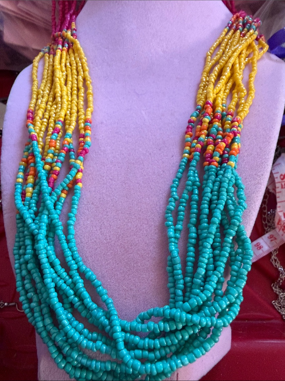 Mix-It Multi-Strand, Multi-Color Seed Bead Necklace, 36” Long, (J0177)
